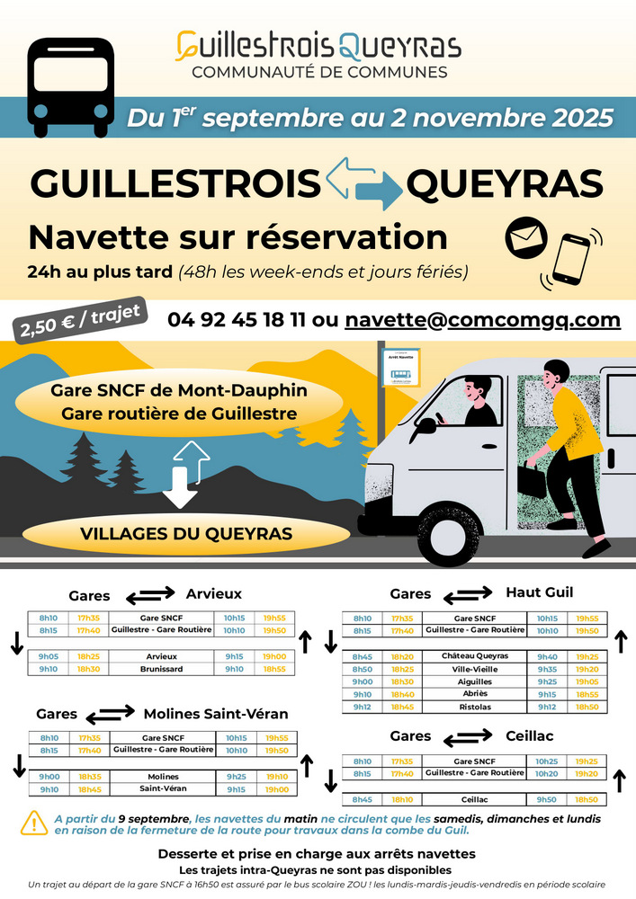 navette sur demande automne 2025
